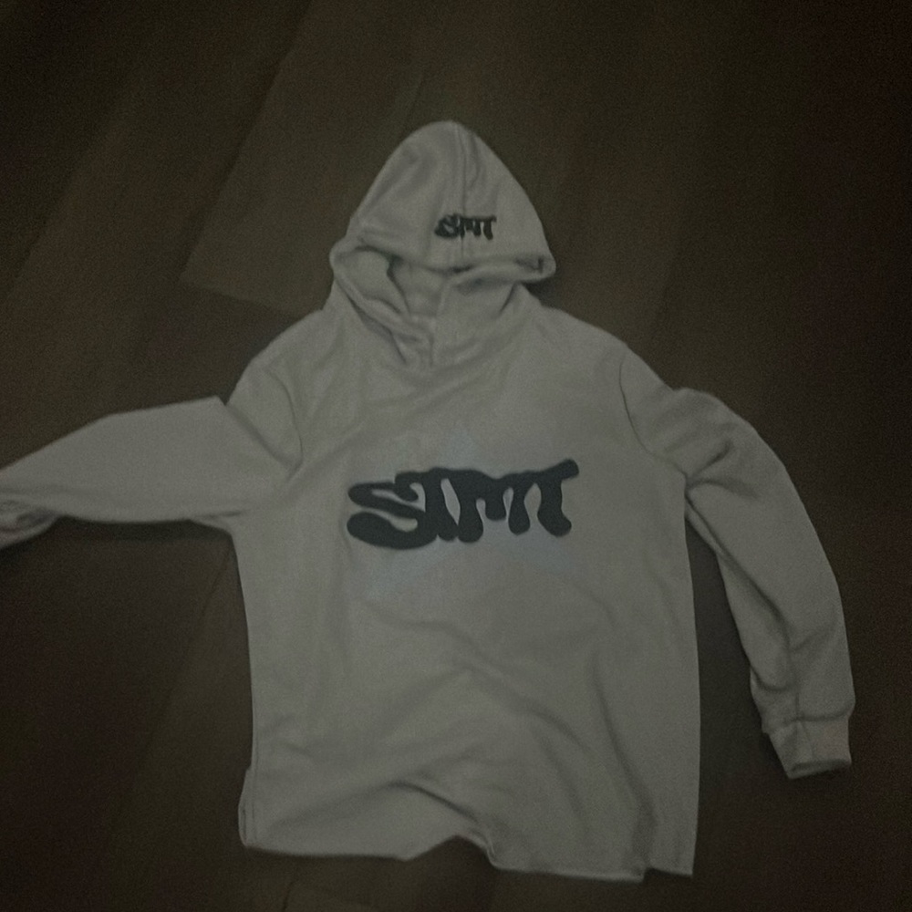 Light oatmeal puff print hoodie